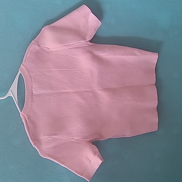 Cotton-On IBody Pink Cropped Summer Knit T-shirt Size Small - Picture 3 of 3
